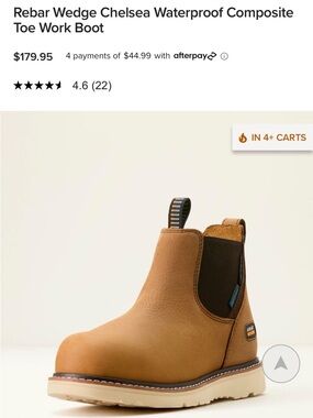Ariat Rebar Wedge Chelsea Work Boot in Tan and Brown